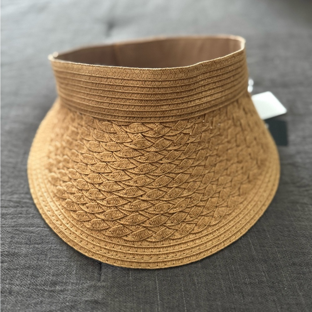 Elegant Tan Woven Visor